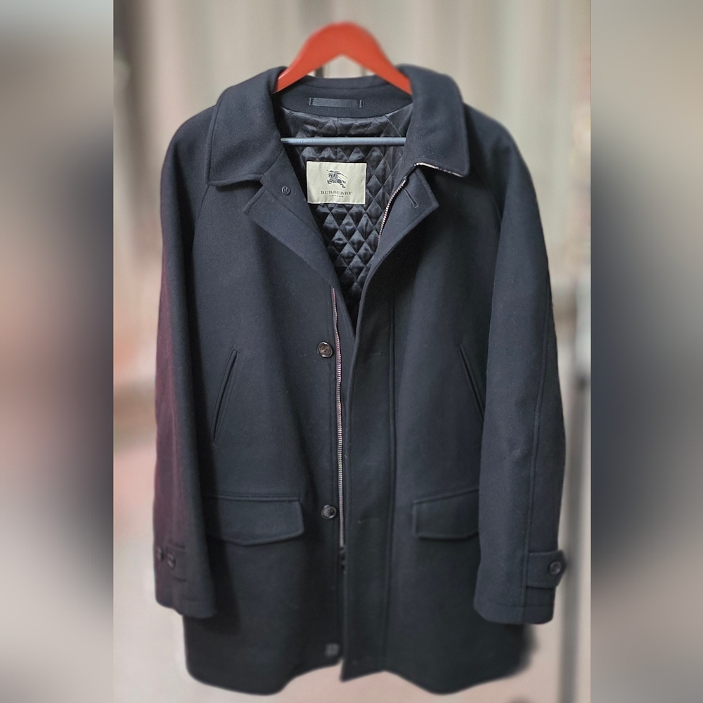 Burberry Men's Black Wool Coat